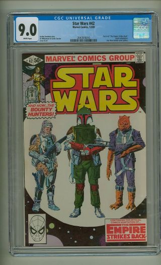 Star Wars 42 (cgc 9.  0) White Pages; 1st App.  Boba Fett In Comics; 1980 (c 25066)