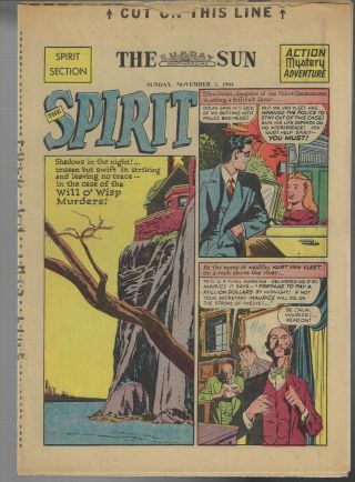 The Spirit November 5 1944 Newspaper Section Classic Will Eisner