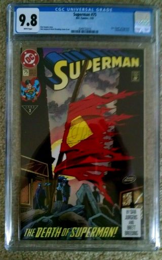 Superman 75 Cgc Graded 9.  8 1st Print - Death Of Superman