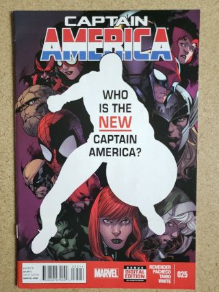 Captain America 25 1st Appearance Sam Wilson As Cap Marvel Dec 2014 Vf
