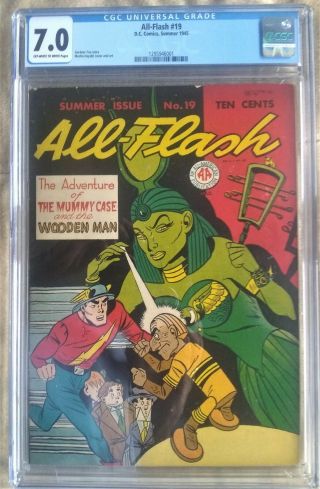 All Flash 19 Dc 1945 Cgc Census 1/19 Fn/vf 7.  0 Ow To W Golden Age Only 4 Higher