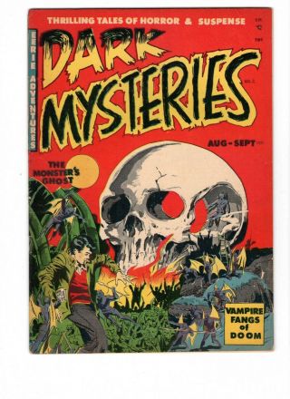 Dark Mysteries 2,  Sept 1951 Fine,  6.  5