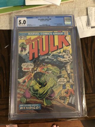 Incredible Hulk 180 Cgc 5.  0 First Appearance Of Wolverine X - Men Marvel Comics