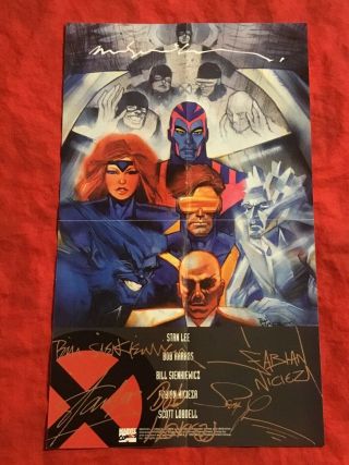 X - Men Rare Pizza Hut Insert Poster Signed By Bill Sienkiewicz Folded Format