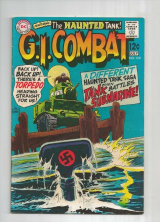 Gi Combat 136 Last 12 Cent Issue,  Kubert Cover Andru Art,  Nazis 6.  0 Fn 1969 Dc