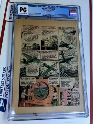 All Star Comics 8 Cgc Page 34 1941 1st Wonder Woman Steve Trevor & Diana Prince