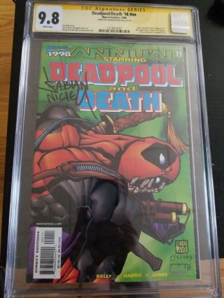 Deadpool And Death Biannual 9.  8 Cgc Signed By Fabian Nicieza,