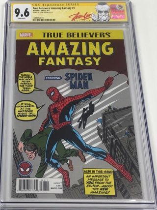 Marvel True Believers Fantasy 15 Signed Stan Lee Cgc 9.  6 Ss Red Label