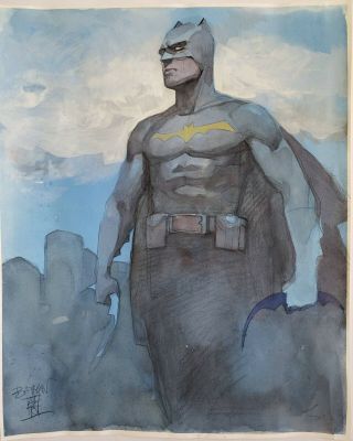 Alex Maleev Art Batman Painting Sketch Watercolor