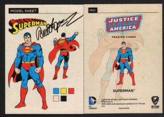 Signed Jose Luis Garcia Lopez Jla Model Sheet Insert Chase Art Card Superman