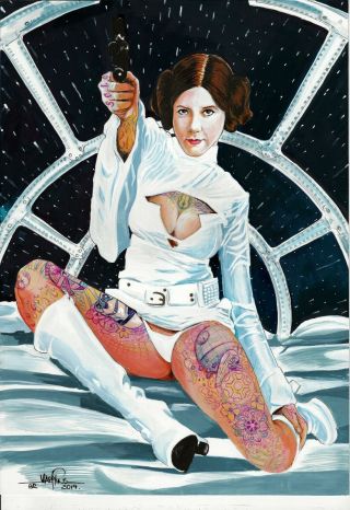 Princess Leia (11 " X17 ") Comic Art By Jose Maria - Cosmotrama