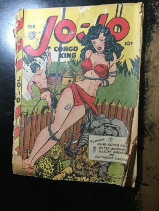 Jo - Jo Congo King 11 1948,  Pre Code Bondage Cover,  Jungle Girl