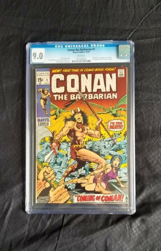 Conan The Barbarian 1 Cgc 9.  0 White Page Origin And First Appearance Of Conan