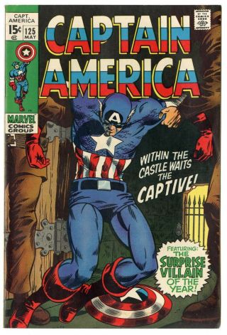Captain America 125 Vf/nm 9.  0 Off - White Pages In Vietnam Marvel 1970 No Resv