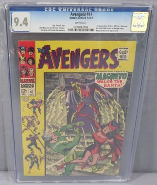 The Avengers 47 (dane Whitman,  Black Knight 1st App) Cgc 9.  4 Nm Marvel 1967