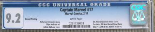 Captain Marvel 17 (2014) CGC 9.  2 - - 1st Ms.  Marvel appearance 2nd printing 2