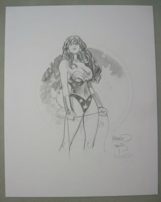 Paul Renaud Wonder Woman Commissioned Convention Sketch Signed 2003