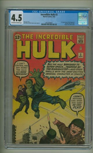 Incredible Hulk 3 (cgc 4.  5) Ow/w Pages; 1st App.  Ringmaster; Kirby (c 25046)