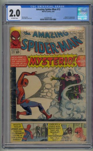 Marvel Spider - Man 13 First Appearance Of Mysterio Cgc Good 2.  0