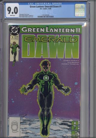 Green Lantern : Emerald Dawn 1 Cgc 9.  0 1989 Dc : Frame