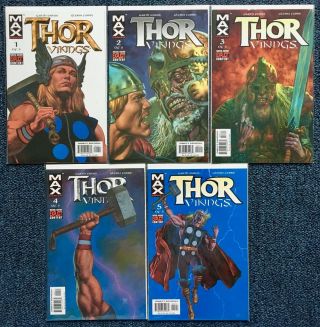 Thor Vikings 1 - 5 Max Marvel Comic 2003 Vf/nm