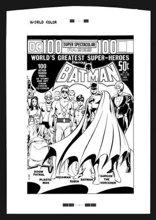 Neal Adams Batman 238 Rare Large Production Art Cover