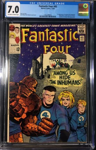 Fantastic Four (1961) 45 Cgc 7.  0 1st App Inhumans (1362208005)