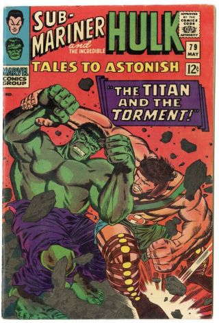 Tales To Astonish 79 Vf 8.  0 Ow/white Pages Sub - Mariner Hulk Marvel 1966