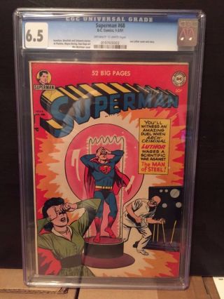 Superman 68 Cgc Fn,  6.  5; Ow - W; Luthor Cover/story