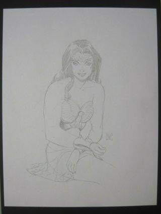 Paul Smith Wonder Woman Commissioned Convention Sketch Signed