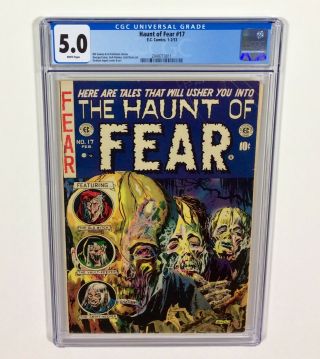 Haunt Of Fear 17 Cgc 5.  0 Key White (ingels Classic Zombie Cover) Ec Comics