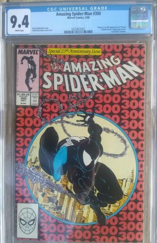 Cgc 9.  4 Spider - Man 300 1st Appearance Venom White Pages Spiderman