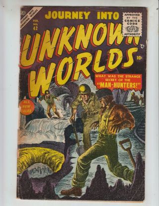 Journey Into Unknown Worlds 42 Very Good Plus (4.  5) 2/56 Atlas " Man - Hunters "