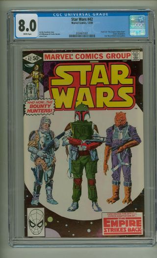Star Wars 42 (cgc 8.  0) White Pages; 1st App.  Boba Fett In Comics; 1980 (c 24435)