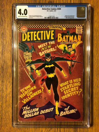 Detective Comics 359 Cgc 4.  0 Origin & 1st Appearance Of Batgirl Barbara Gordon