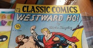 Classic Comics 14 Westward Ho 1st Print - Uncle Tom back cover VF 3 - 3.  5 11