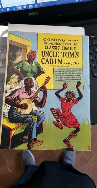 Classic Comics 14 Westward Ho 1st Print - Uncle Tom back cover VF 3 - 3.  5 3