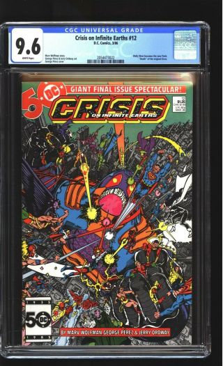 Crisis On Infinite Earths 12 Cgc 9.  6 Nm,  Flash George Perez Cover Dc 1986