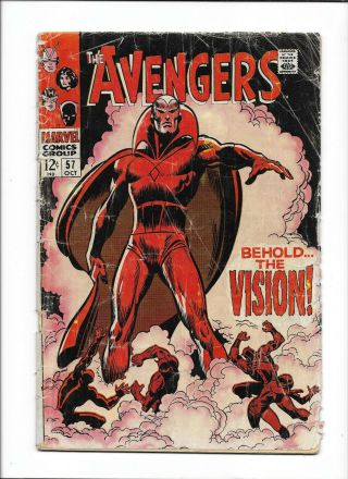 Avengers 57 [1968 Gd] 1st App Vision