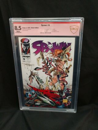 Cbcs 8.  5 (vf, ) Spawn 9 (1993) Verified Signature Todd Mcfarlane - White Pages