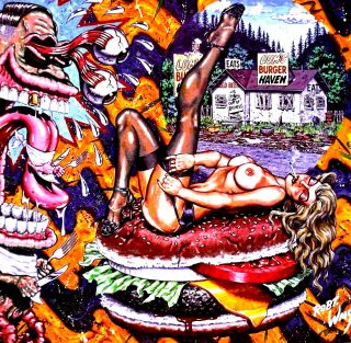 Nude On Hamburger " Quest For Cholesterol " 1987 - Rob 