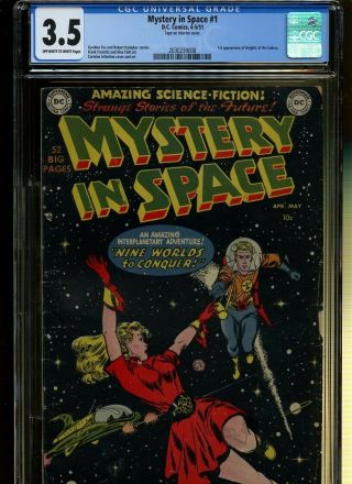 Mystery In Space 1 Cgc 3.  5 | Dc 1951 | 1st Knights Of The Galaxy.