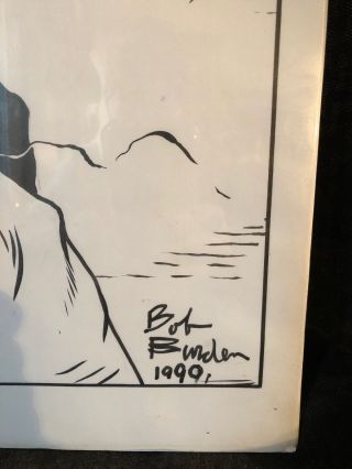 Flaming Carrot Bob Burden Signed 1990 Illustration Pen Ink 