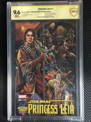Princess Leia 1 Midtown Exclusive Variant Cover Cbcs 9.  6 Signed By Mark Brooks