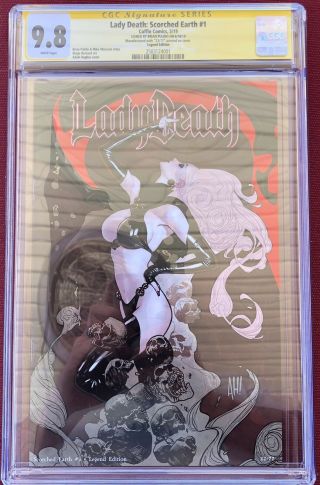 Lady Death Scorched Earth Cgc 9.  9 Ss Adam Hughes Legend Edition Pulido Signed