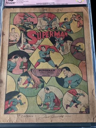 JOE SHUSTER SIGNED Superman 4 1940 CBCS GRADED 2nd Lex Luthor 1940 DC COMICS 3