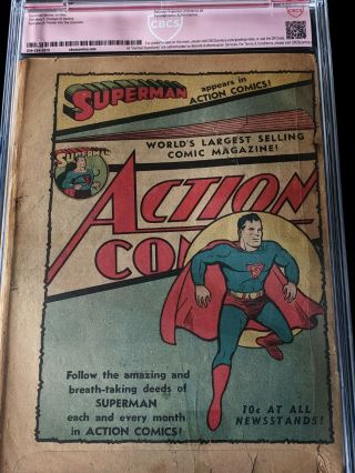 JOE SHUSTER SIGNED Superman 4 1940 CBCS GRADED 2nd Lex Luthor 1940 DC COMICS 9