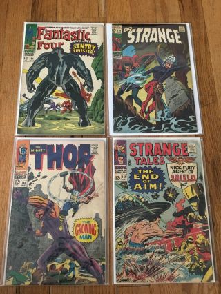 4 Silver Age Marvel Comics Fantastic Four 64 Dr.  Strange 176 Tales 149 Thor 140