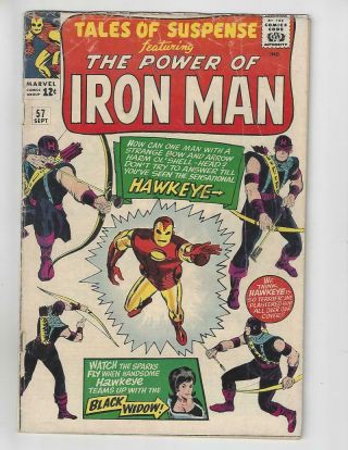 Tales Of Suspense 57/silver Age Marvel Comic Book/1st Hawkeye/vg