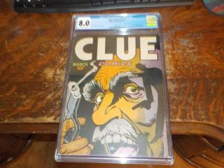Clue Comics V2 1 March 1947 Cgc 8.  0 Grade Comic Book